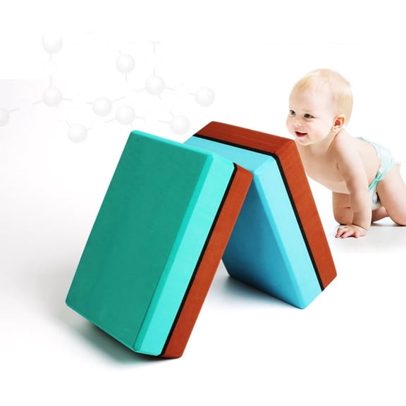 Tineasur 2Pcs Eva Yoga Blocks for Exercise and Stretching Lightweight Stable Assorted Colors