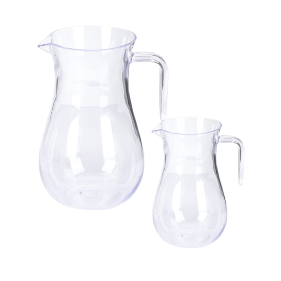 Tineasur 2Pcs Clear Acrylic Water Jug Transparent Beverage Pitcher Shatter Resistant for Parties and Kitchen