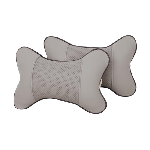 Tineasur 2Pcs Neck Cushion Grey Universal Fit for Driving and Seat Use with Muscle Relaxation