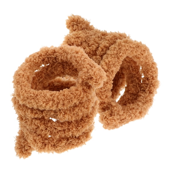 Tineasur 2Pcs Khaki Fuzzy Pipe Cleaners for Crafts High Density Plush Coral Fleece Twist Rods for Decoration