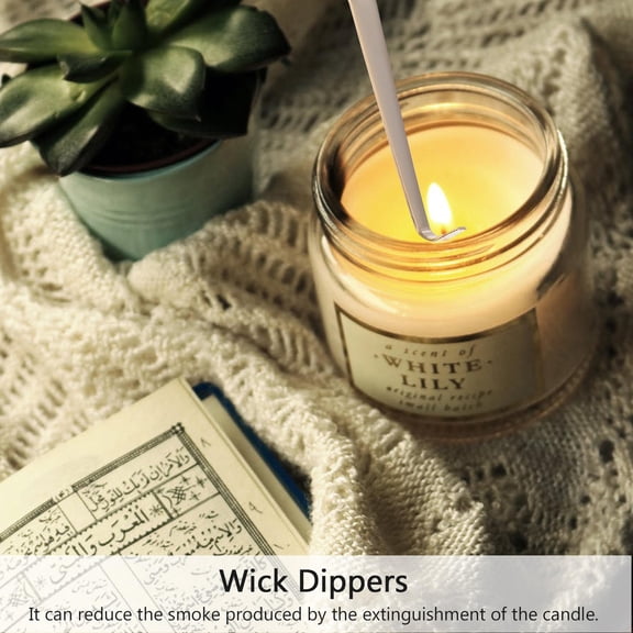 Tineasur 2Pcs Golden Candle Wick Dippers Alloy Tool for Extinguishing and Candle Preservation