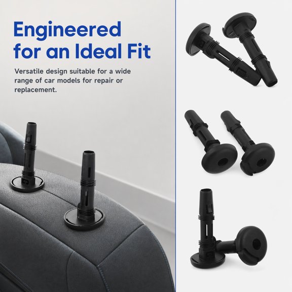 Tineasur 2pcs Car Seat Headrest Guide Insert Tubes, Plastic Black Pair