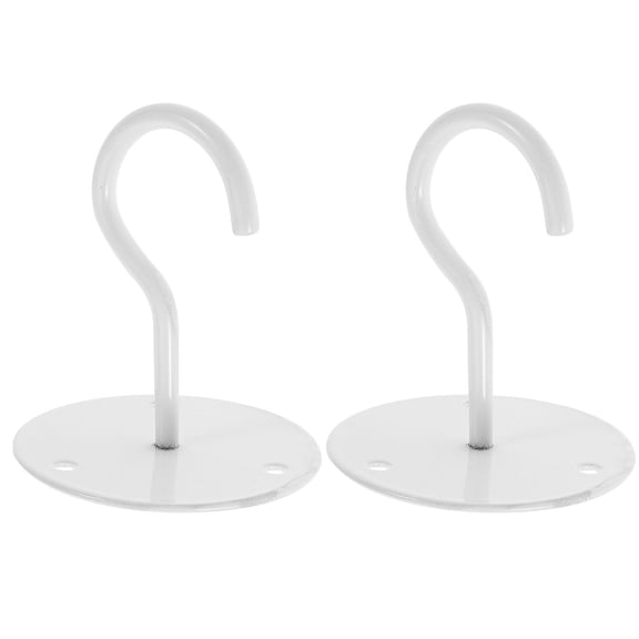 Tineasur 2Pcs White Ceiling Hooks Metal Wall Mount Hooks for Lanterns and Hanging Baskets