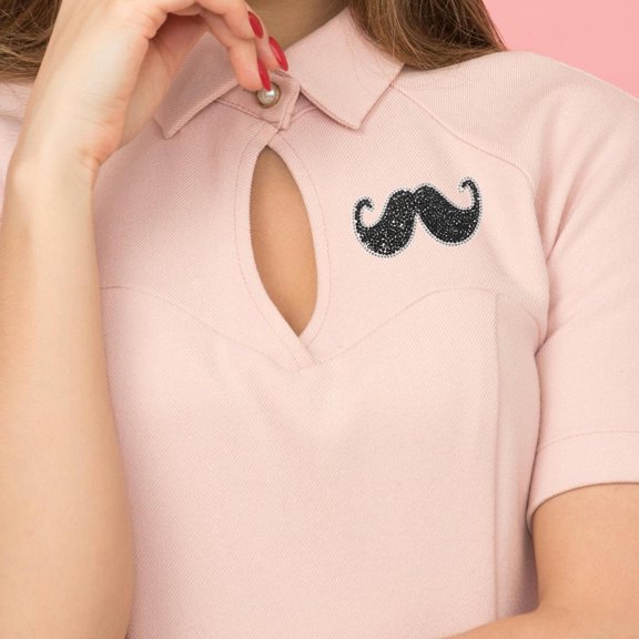 Tineasur 2 Pcs Mustache Embroidered Patches, Fashion Applique Badges for Clothing, Jackets, Jeans, Backpacks, Crafts