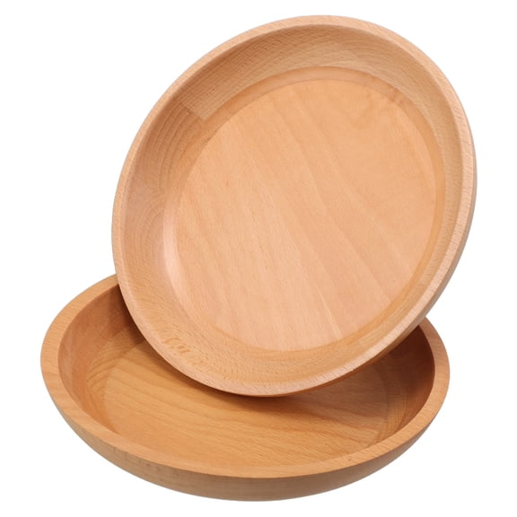 Tineasur 2Pcs Rustic Light Brown Wood Serving Tray for Fruits Appetizers and Desserts with Natural Finish