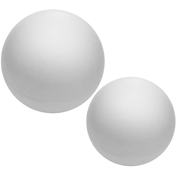 Tineasur 2Pcs Mousse Circle White Foams Balls Artists Holiday Art Crafts Home Decor Christmas