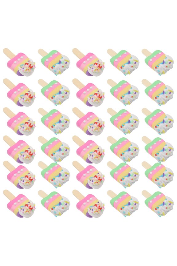 30Pcs Ice Cream Clay Pendants Assorted Colors Small Size for DIY Jewelry and Keychains