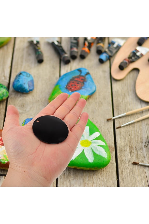DIY Acrylic Keychain Blanks, Black Blank Discs for Creative Keychain Making, 30Pcs