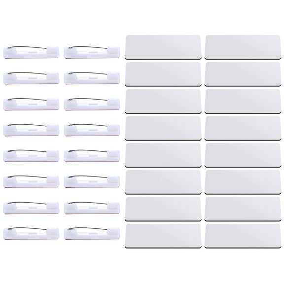 Tineasur DIY Blank Sublimation Name Tags with Pin Assorted Color 32-Pcs for Events