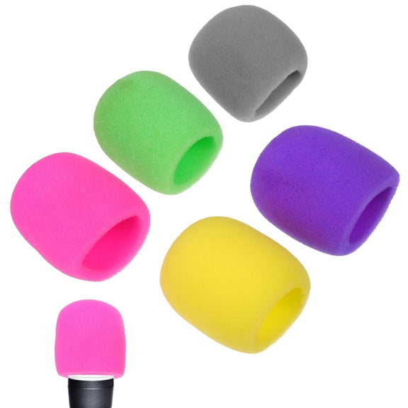 Tineasur 10Pcs Universal Mic Covers Durable Sponge Microphone Sleeves for Live Streaming and Interviews