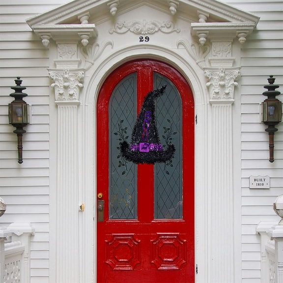 Tineasur Metal Hat Wreath Frame for Front Door Decor, Outdoor Wreath Hanger, Garden and Home Entryway Accessory