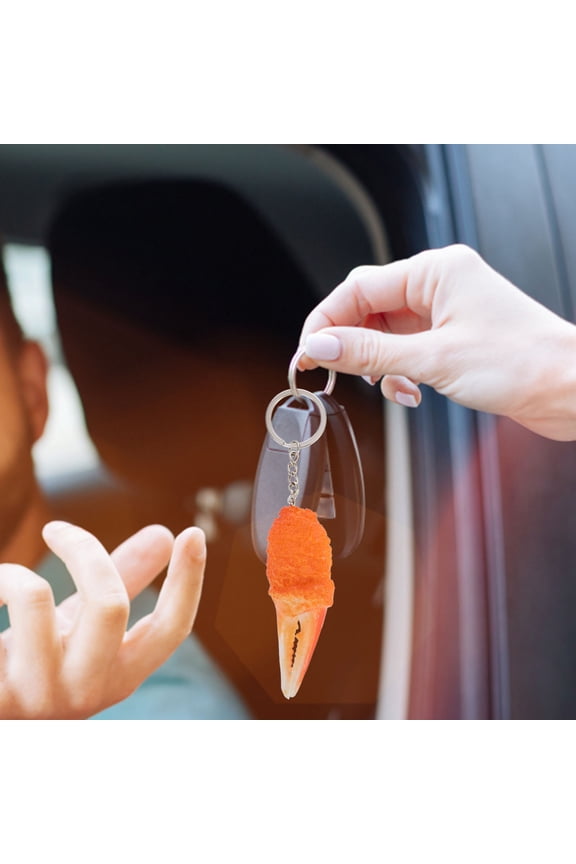 Chic Crab Claw Keychain Pendant Assorted Color PVC for Bag Car Decoration 3Pcs