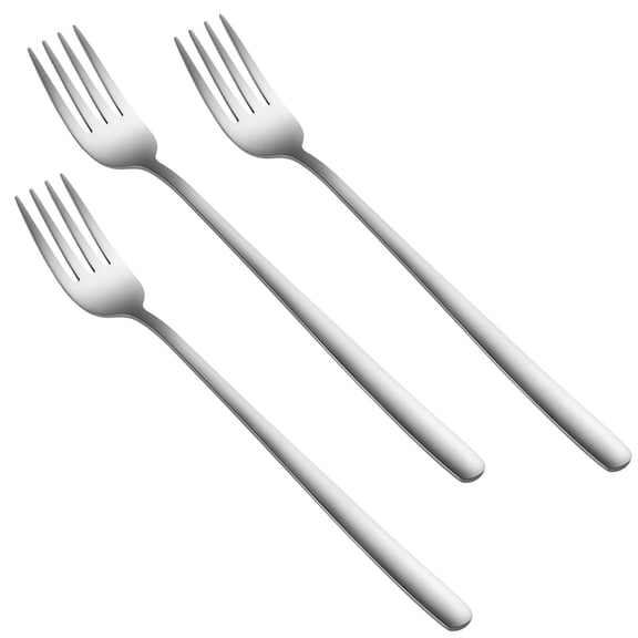 Tineasur 3pcs Metal Dessert Forks Long Handles for Home and Restaurant