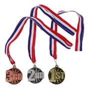 Tineasur 3-Piece Sports Medals Set, Hanging Award Medals for Student Competitions and Desktop Decoration