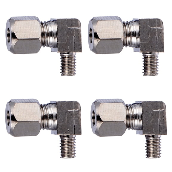 Tineasur Female Threaded Connector Copper Pipe Fittings Elbow 90 Degree Silver 4 Pcs