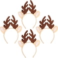 thumbnail image 1 of Tineasur Set of 4 Plush Christmas Antler Headbands Holiday Hair Hoops Festive Party Accessories for Winter Celebration, 1 of 8