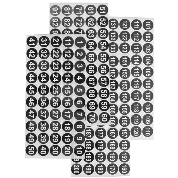 Tineasur Number Labels Number Stickers Vinyl Organization Tool Table Storage 4 Sheets