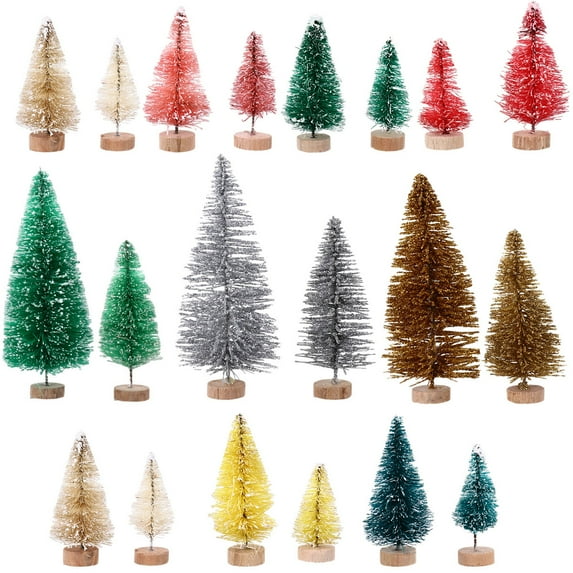 Tineasur 40Pcs Sisal Tree Mini Decorations Random Color for Home Decoration