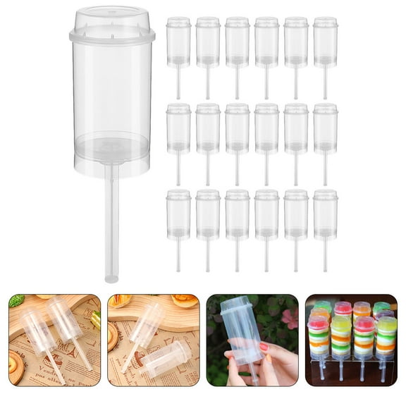 Tineasur 40Pcs Round Container Pushable Cake Holders Plastic Food Pushing DIY Projects
