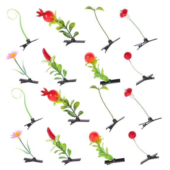 Tineasur 40Pcs Fun Plant Hair Clips Assorted Color Hair Accessories with Natural Simulation for Hairstyles