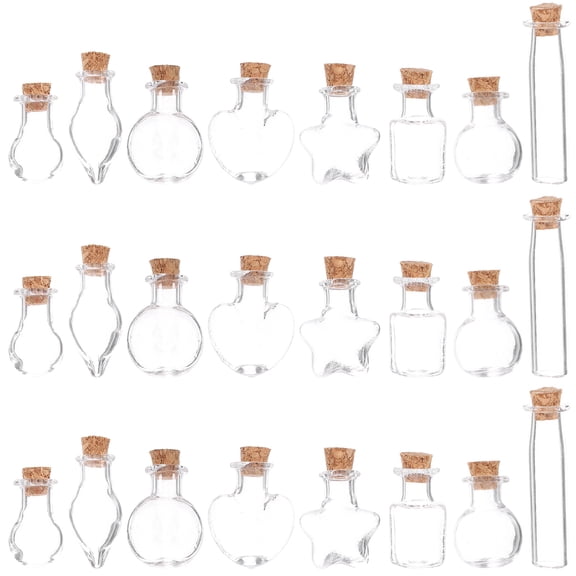 Tineasur 48Pcs Small Assorted Bottles with Cork Caps for Multi Function Storage