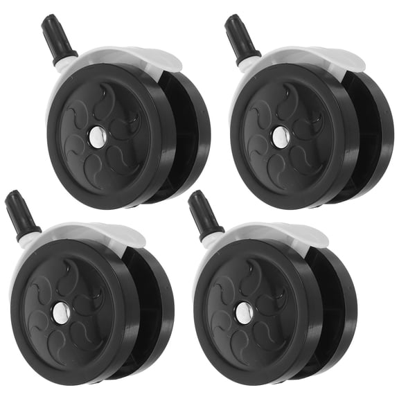 Tineasur Universal Walker Wheel Set Black Plastic Swivel Design for Strollers 4Pcs