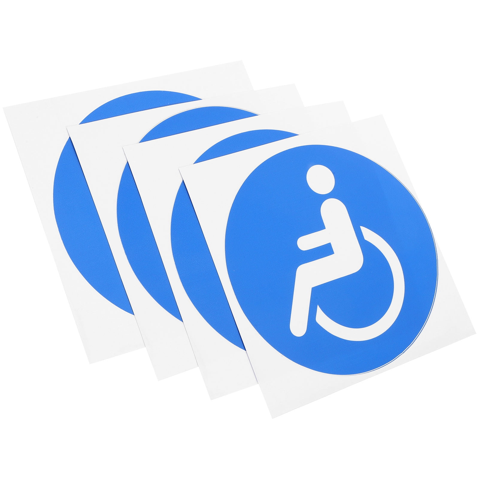 Tineasur 4Pcs Blue Disabled Wheelchair Sticker Adhesive Decals for Car ...