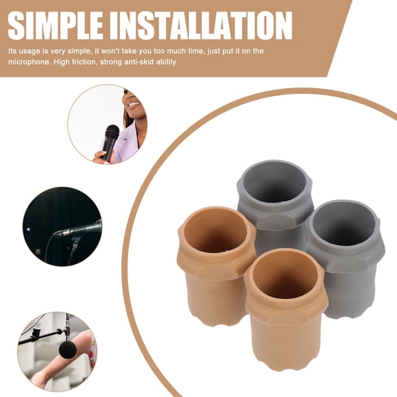 Tineasur Cover for Microphone Silicone KTV Users Entertainment 4Pcs