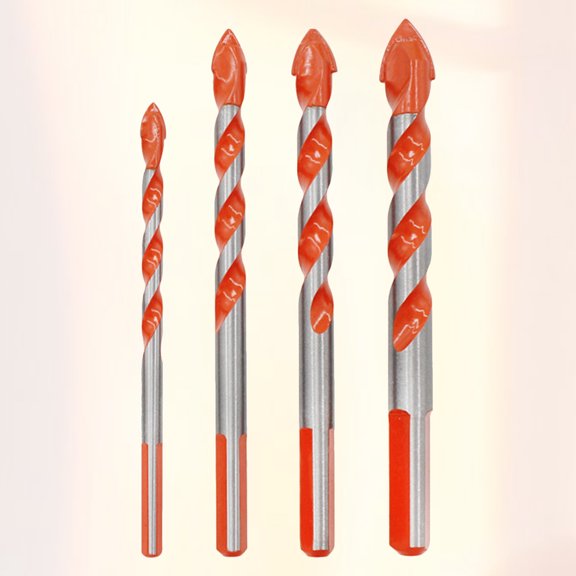 Tineasur 4Pcs Industrial Grade Triangle Drill Bit Set for Manual and Electric Drill Use