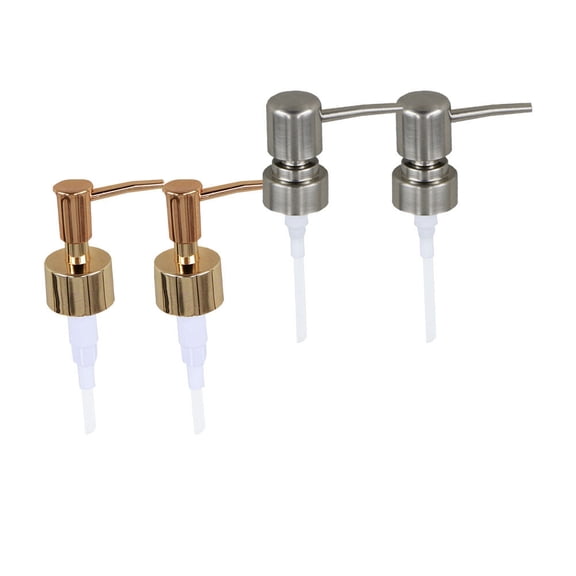 Tineasur 4Pcs Plastic Press Pump Head Replacement with Long Nozzle for Viscous Liquid