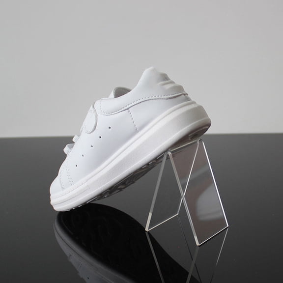 Tineasur 4Pcs Transparent Acrylic Shoe Storage Racks V Type Design High Heel Display Stands for Decoration