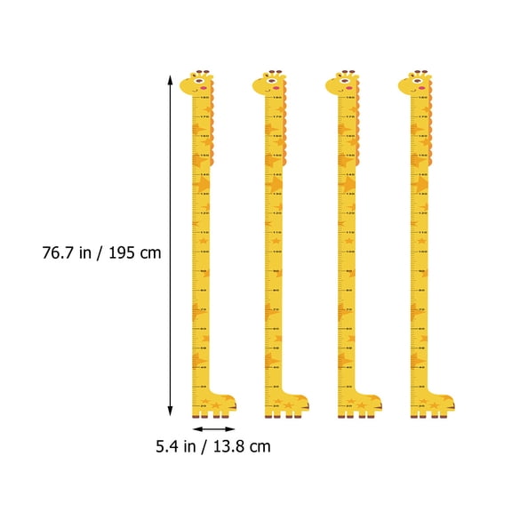 Tineasur 4-Piece Growth Chart Wall Decal for Height Tracking, Removable and Perfect for Smooth Walls