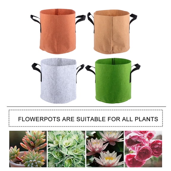 Tineasur 4pcs Breathable Grow Bags Non Woven Fabric for Growing Pots in Outdoor Garden