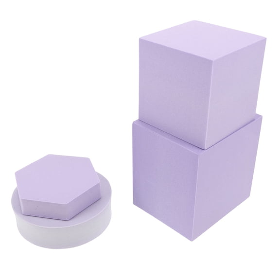 Tineasur 4Pcs Lightweight Foam Craft Cubes with Geometric Design for Photography and Art