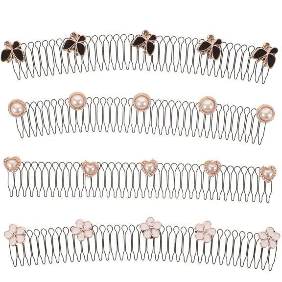 Tineasur 4-Pack U-Shaped Hair Finishing Combs for Women, Wedding Hair Accessories, Zinc Alloy Hair Styling Tools for Smooth, Perfect Hair