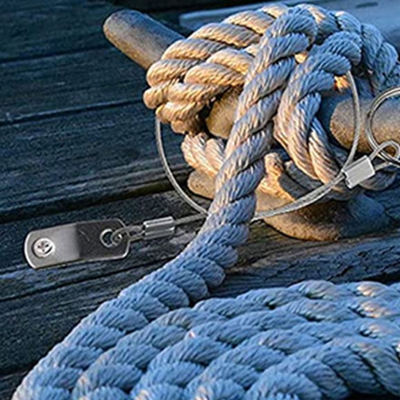 Tineasur 4Pcs Salt Resistant Stainless Steel Safety Tether Wire for Boat Support Rods and Deck Seats