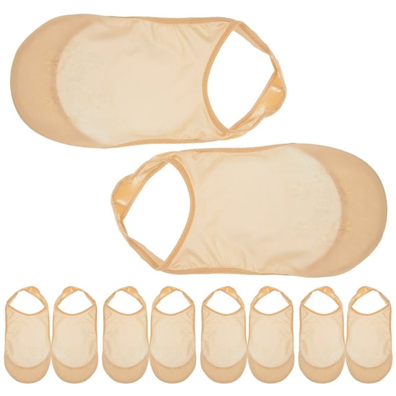 Tineasur Socks for Women Nylon Cotton 5 Pairs Beige