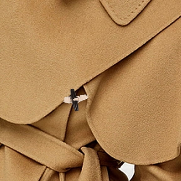Tineasur 5Pairs Cotton Rope Toggle Buttons Beige Decorative Coat Fasteners for Overcoat