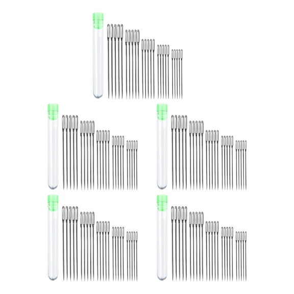 Tineasur Threaded Needle Knitting Needles Stainless Steel 5 Sets