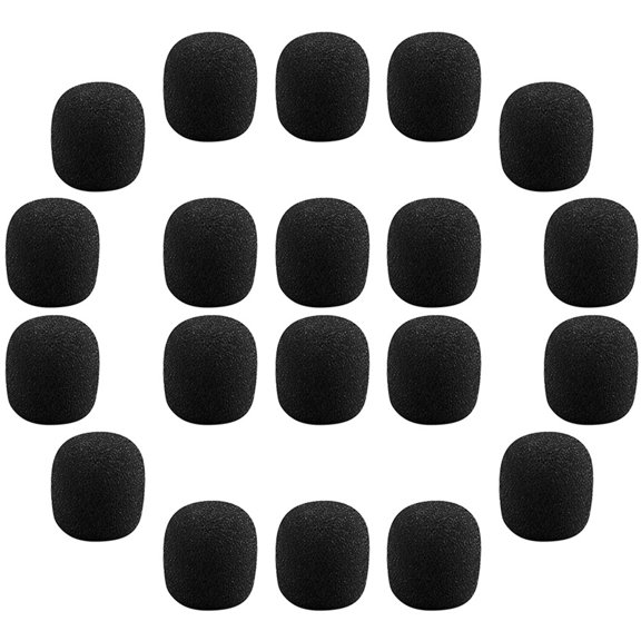 Tineasur 50Pcs Firm Sponge Microphone Covers for Amplifier Mic Lightweight and Easy to Install