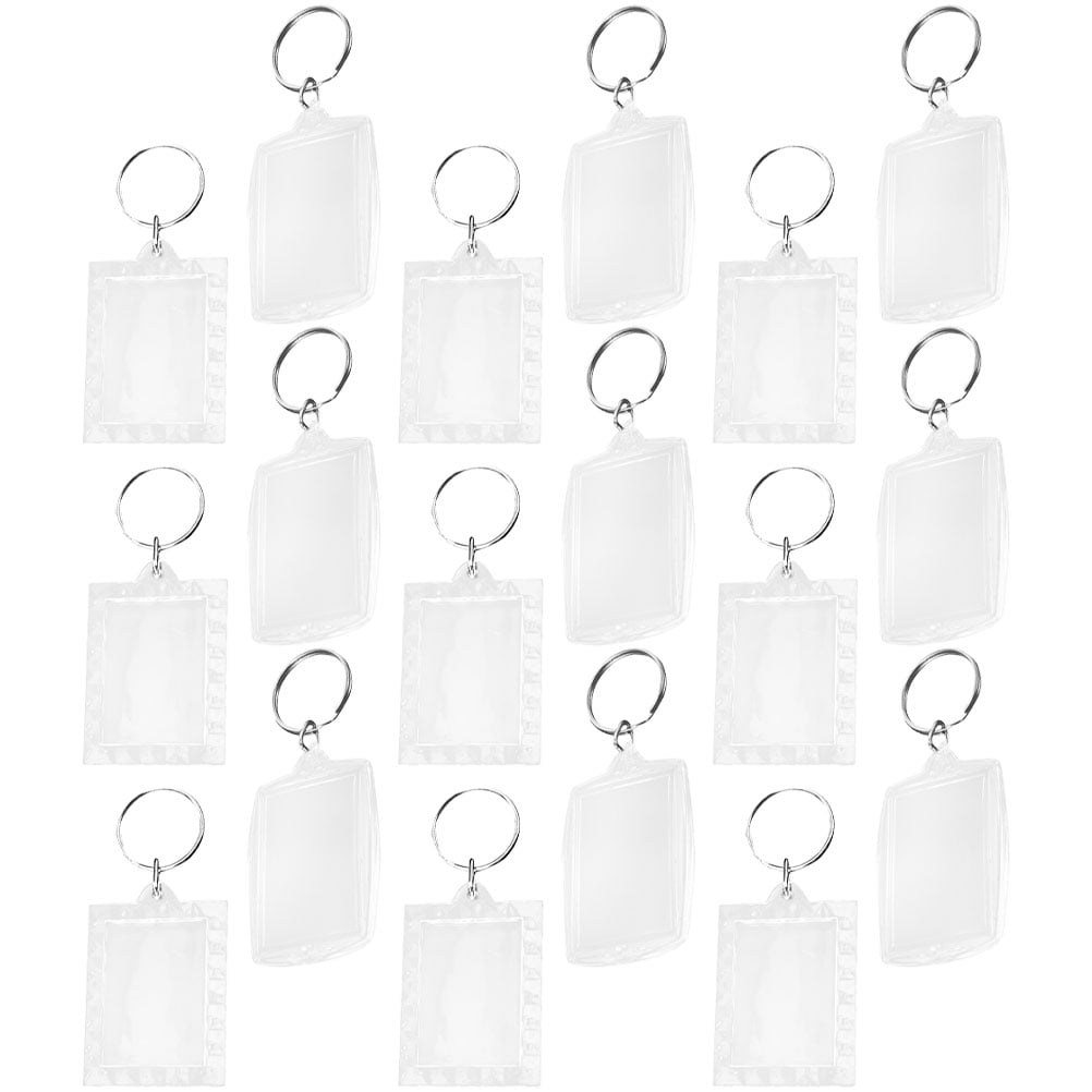 Transparan Keychain Tineasur 50Pcs Transparent Acrylic Blank Keychains Photo Frame Keyring ...
