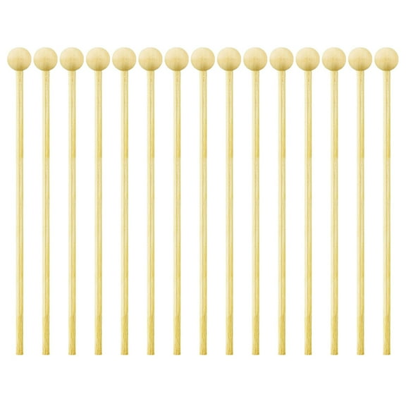 Tineasur 50Pcs Wooden Lollipop Sticks Light Yellow DIY Candy Sticks Decorative Cake Rods Stirring Rods