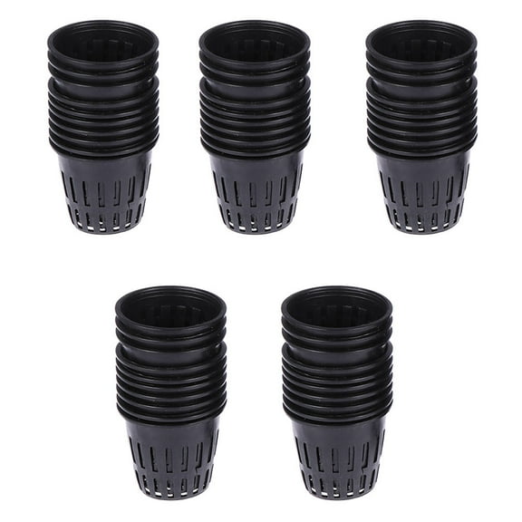 Tineasur 50Pcs Plastic Planting Net Buckets Black Soilless Culture Pots for Garden Storage