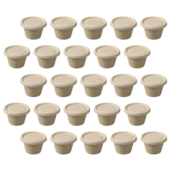 Tineasur 50pcs Sealing Sauce Containers Paper Pulp Food Storage for Family Events