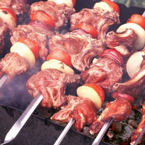 Tineasur 50Pcs Stainless Steel Barbecue Stick Heavy Duty Food Grade for Outdoor Bbq