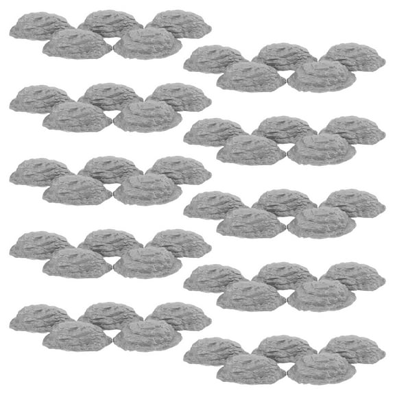 Tineasur Durable Plastic Diorama Rocks for Model Train Landscapes, 50Pcs