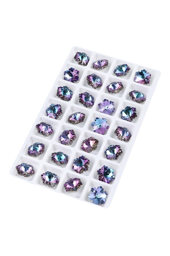 56Pcs Crystal Rhinestone Snowflake Charms for Necklace Bracelet and Keychain Decorating