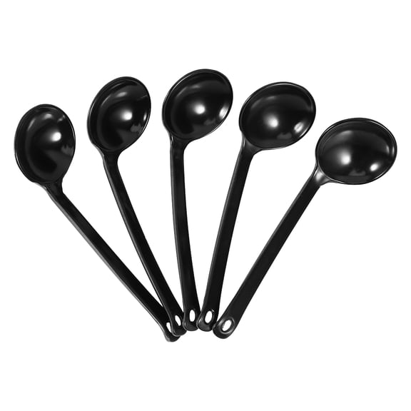 Tineasur 5pcs Turtle Soup Spoons Black Adult Tableware