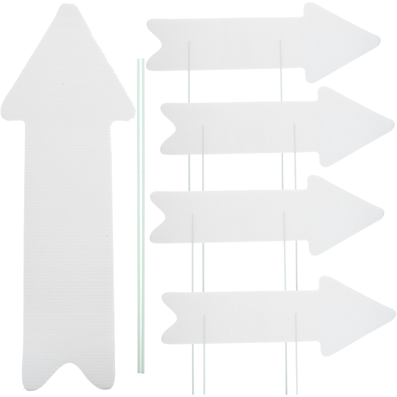 Tineasur 5Pcs Blank Lawn Signs for Garden Decoration White Yard Sign Stake