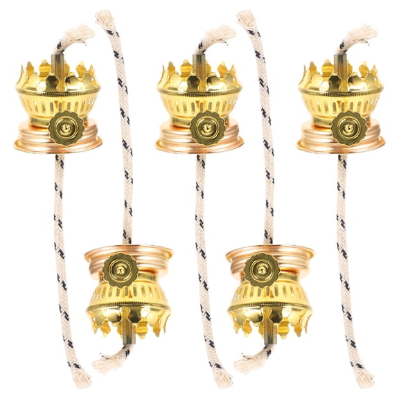 Tineasur 5Pcs Vintage Style Kerosene Lamp Burner Replacement with Zinc Alloy Base for Drum Lamps